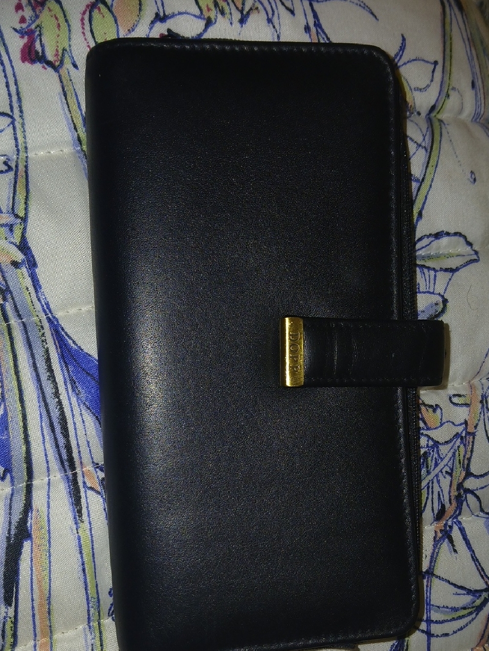 Dopp Black and Gold Travel Wallet - Picture 2 of 7